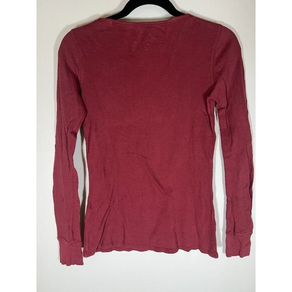 Y2K Lucky Tees maroon thermal silver beaded peace yoga graphic S festival - Picture 3 of 9